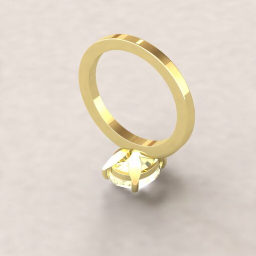 Custom Oval Canary Yellow Sapphire Solitaire Ring in 14k Yellow Gold - Image 8
