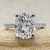 IGI Certified Engagement Ring Diamond Halo White Gold Platinum LS6584