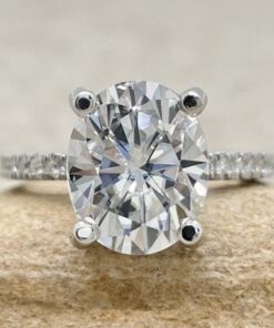 IGI Certified Engagement Ring Diamond Halo White Gold Platinum LS6584