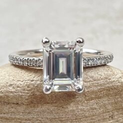 IGI Certified Lab Diamond Engagement Ring White Gold Platinum LS6419