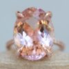 Oval Cut Peach Pink Morganite Diamond Engagement Ring Rose Gold LS6241