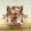 Peach Morganite Engagement Ring Half Eternity Shank Rose Gold LS4874