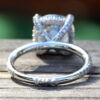 Personalized Moissanite Ring Square Cushion in 14k White Gold LS5333