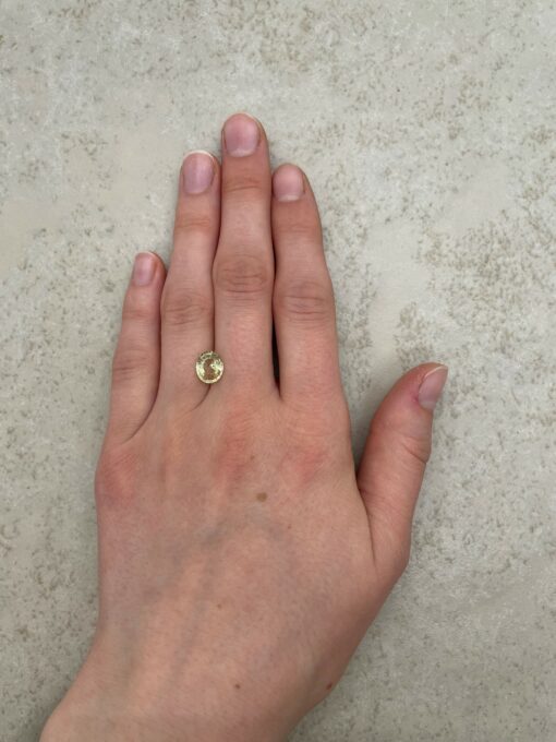 Custom Oval Canary Yellow Sapphire Solitaire Ring in 14k Yellow Gold - Image 10