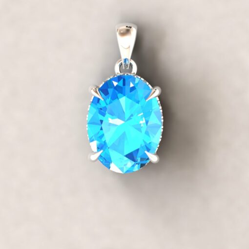 Custom Swiss Blue Pendant with Swiss Blue Topaz - Beverly Collection - Image 6