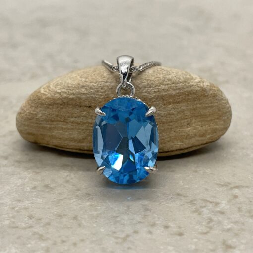 Custom Swiss Blue Pendant with Swiss Blue Topaz - Beverly Collection - Image 2