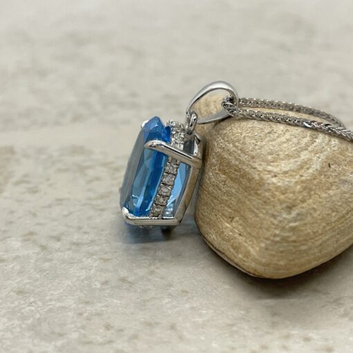 Custom Swiss Blue Pendant with Swiss Blue Topaz - Beverly Collection - Image 4