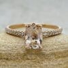 Rectangular Cushion Morganite Engagement Ring in 14k Rose Gold LS5134