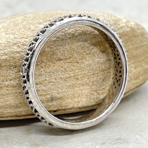 Vintage Round Diamond Wedding Ring Filigree White Gold Platinum LS5326