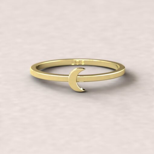 Astronomy Crescent Moon Symbol Space Stacking Ring Yellow Gold LS5278