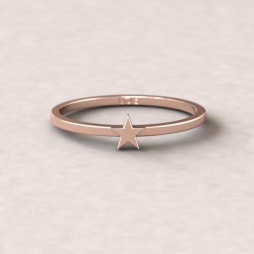 Minimalist Shining Star Space Wedding Band Stackable Rose Gold LS5277