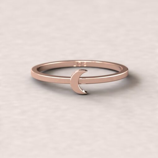 Minimalistic To the Moon and Back Space Stacking Ring Rose Gold LS5278