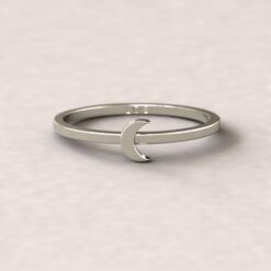 Solar System Moon Symbol Space Ring Silver White Gold Platinum LS5278