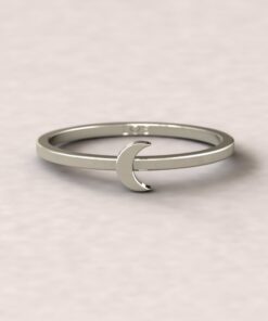 Solar System Moon Symbol Space Ring Silver White Gold Platinum LS5278