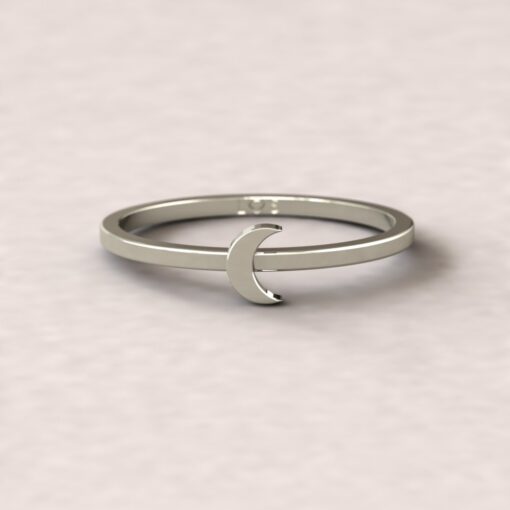 Solar System Moon Symbol Space Ring Silver White Gold Platinum LS5278