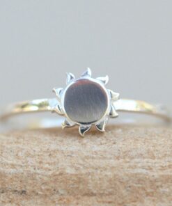 Solar System Space Sun Stacking Ring Silver White Gold Platinum LS5279