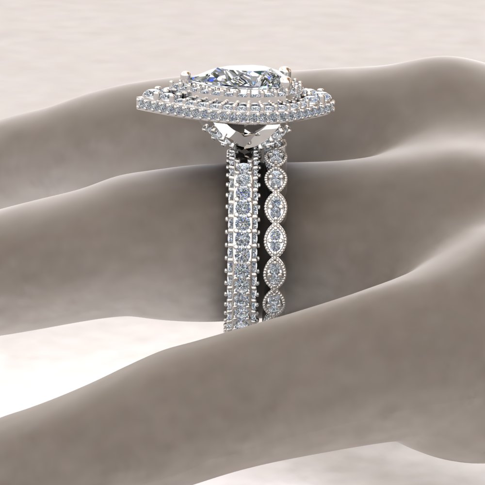 Custom Marquise and Dot Wedding Band - Image 2