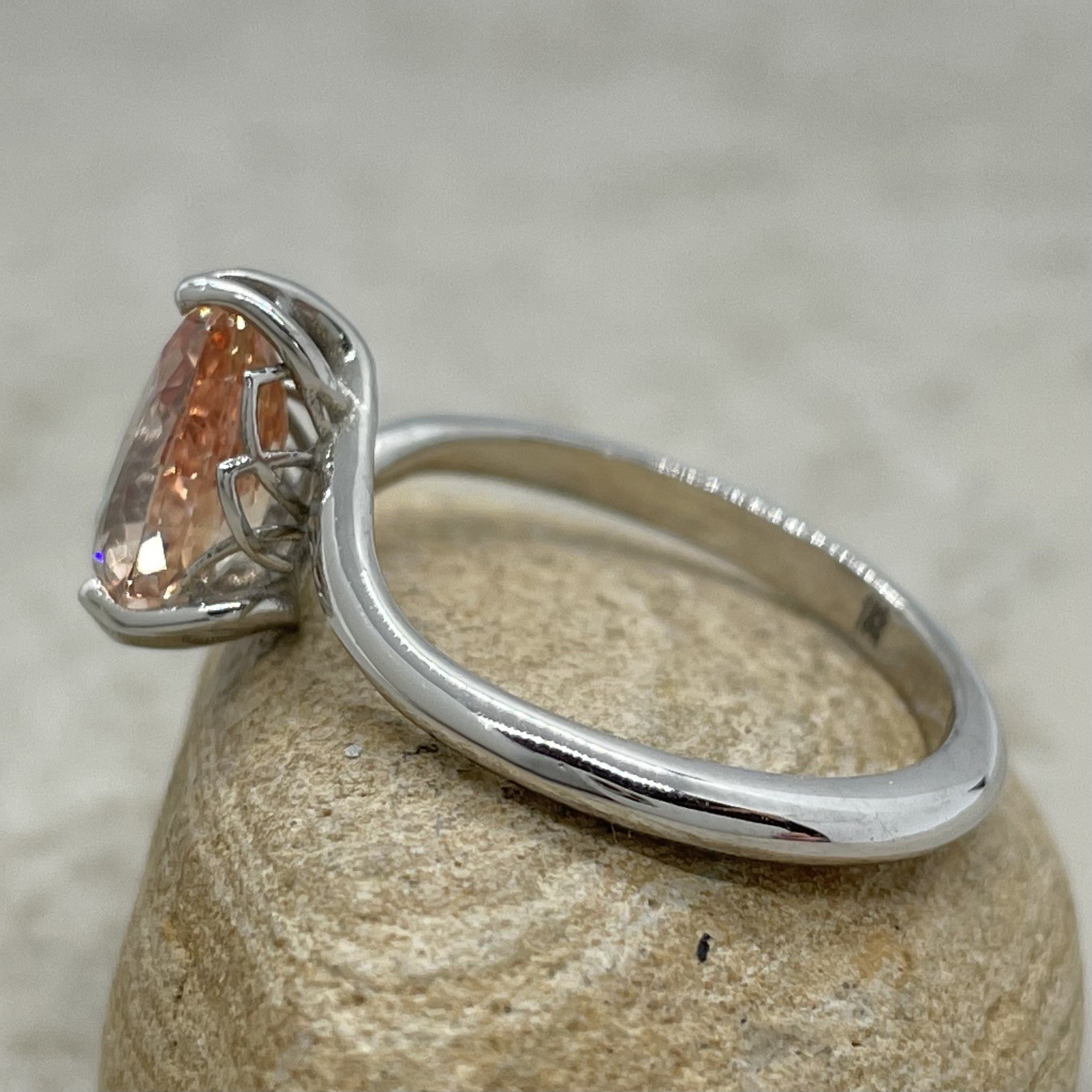 Custom GIA Certified Pear Cut Sapphire Ring - Image 4