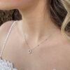 16 Hoop Pendant Fancy Chain Round Diamond White Gold Platinum LS6630