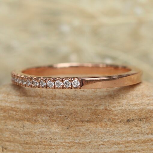 Half Eternity Wedding Band with White Diamonds 18k Rose Gold LS2073