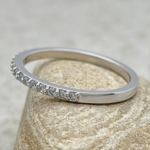 Lab Organic Diamond Stacking Wedding Band White Gold Platinum LS6628