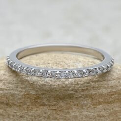 Round Cut Lab Organic Diamond Wedding Band White Gold Platinum LS6628