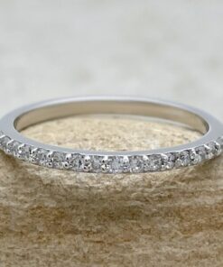 Round Cut Lab Organic Diamond Wedding Band White Gold Platinum LS6628