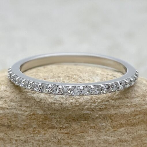 Round Cut Lab Organic Diamond Wedding Band White Gold Platinum LS6628