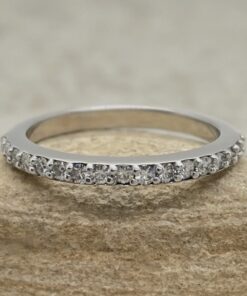 Classic Moissanite Round Cut Wedding Ring White Gold Platinum LS6062