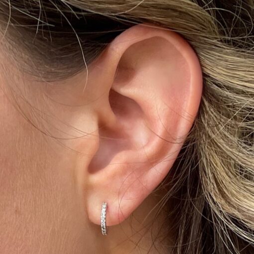 Classic Diamond Earrings Anniversary Gift White Gold Platinum LS6629