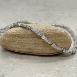 Classic Round Cut Diamond Bridal Bracelet White Gold Platinum LS6652