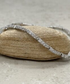 Classic Round Cut Diamond Bridal Bracelet White Gold Platinum LS6652
