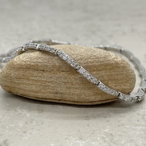 Classic Round Cut Diamond Bridal Bracelet White Gold Platinum LS6652