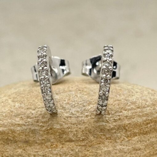 Elegant Lab Organic Diamond Hoop Earrings White Gold Platinum LS6629