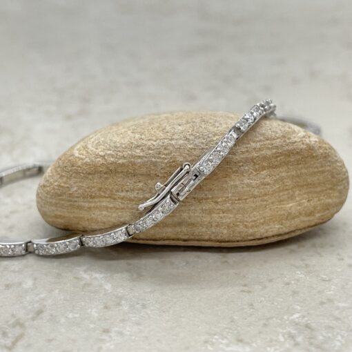 Lab Grown Natural Diamond Tennis Bracelet White Gold Platinum LS6652
