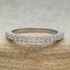 Lab Organic Round Cut Diamond Wedding Band White Gold Platinum LS6697