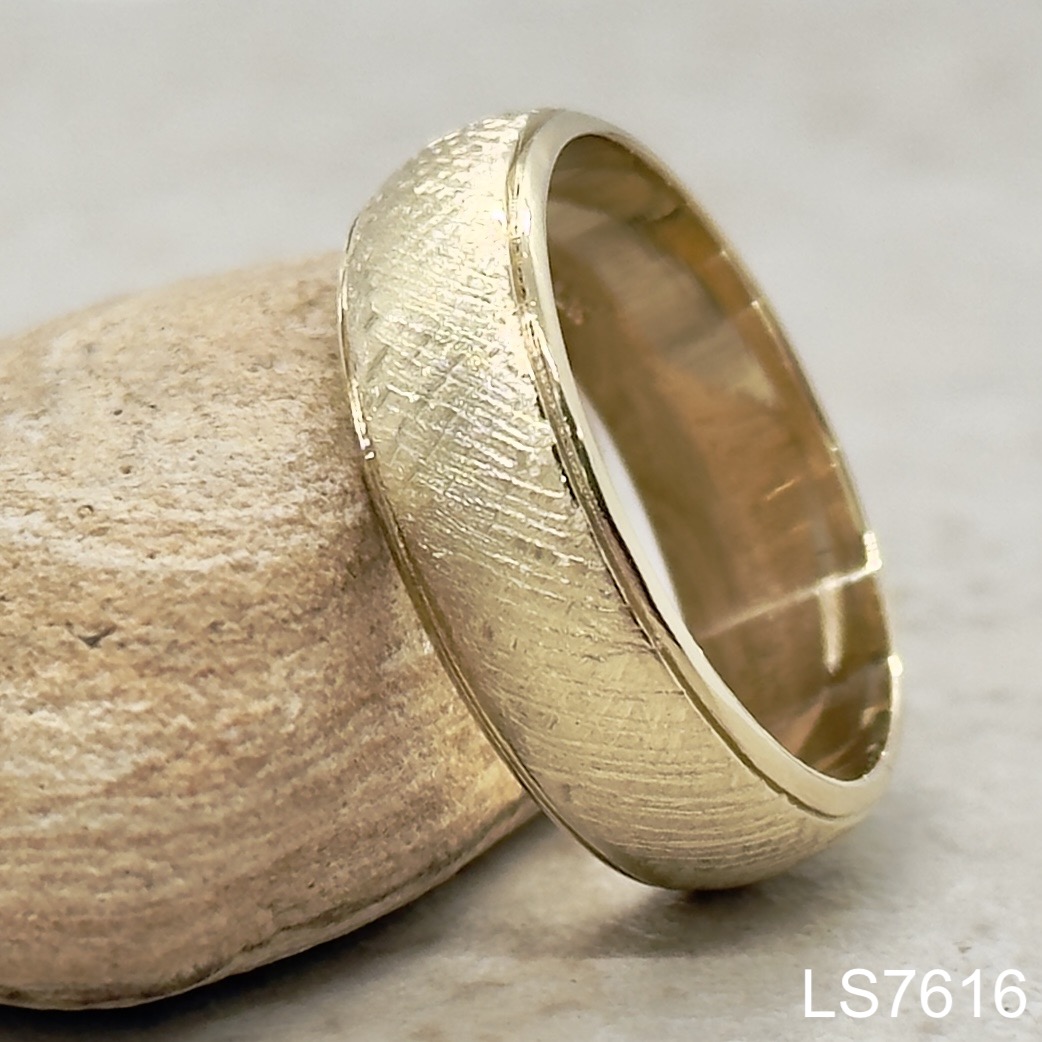 Laurie Sarah Custom Design Man's Wedding Band with Brushed Finish - LS7616