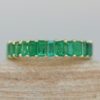 Natural Emerald Stacking Band May Birthstone Ring Yellow Gold LS6314