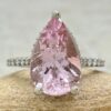 Rare Pink Morganite Diamond Engagement Ring White Gold Platinum LS6696