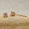 Round Cut Peach Pink Morganite Filigree Stud Earrings Rose Gold LS6538