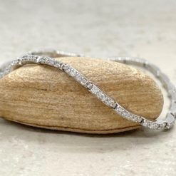 White Diamond Tennis Bracelet Round Cut in 14k White Gold LS6652