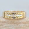 Modern Style Diamond Man's Wedding Band Channel Set Yellow Gold LS6261