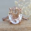 Oval Morganite Engagement Ring with Diamonds in 14k Rose Gold LS6158