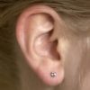Round Aquamarine Studs for March Model Shot in Platinum LS6690