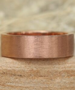 Wide Comfort Fit Handmade Man's Band Brushed Finish Rose Gold LS2055