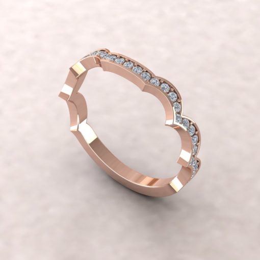 Almost Eternity Wedding Band with Diamonds in 18k Rose Gold LS5912