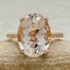 Genuine Light Peach Morganite Diamond Engagement Ring Rose Gold LS6268