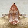 Genuine Peachy Pink Morganite Diamond Engagement Ring Rose Gold LS6739