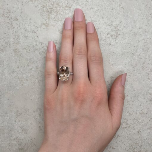 Morganite Gemstone Diamond Engagement Ring White Gold Platinum LS6545