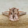Oval Peach Morganite Engagement Ring Cathedral Shank Rose Gold LS6738